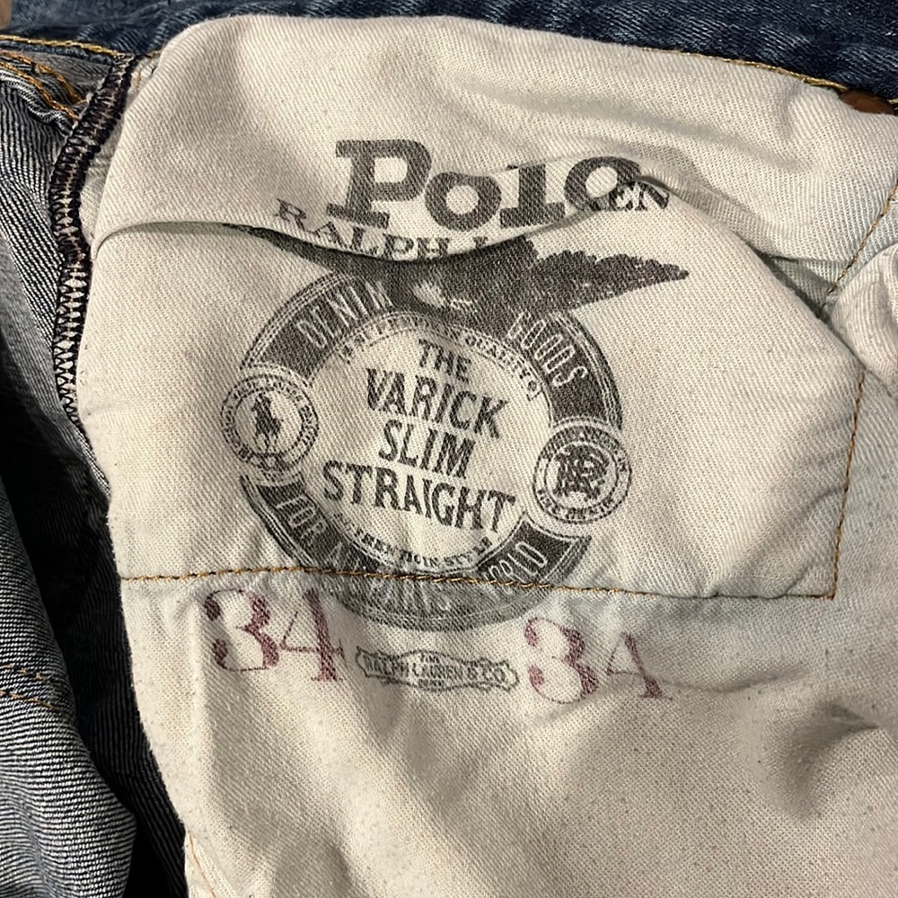 Preowned Polo Ralph Lauren Jeans 34x34 Varick Slim Fit